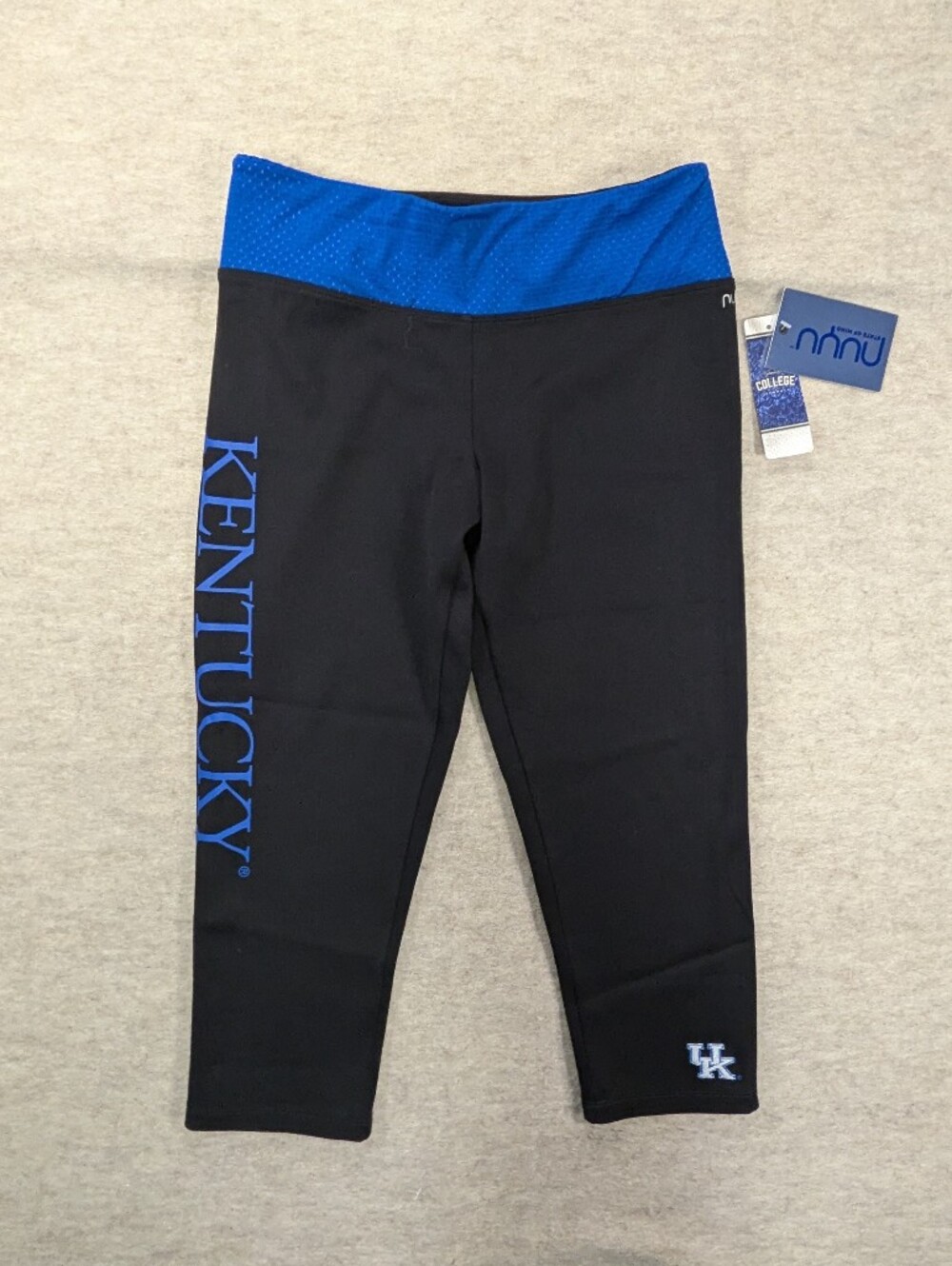 NWT* Kentucky College Nuyu Capri Yoga Work Out Pants Blue Black Team Sports M